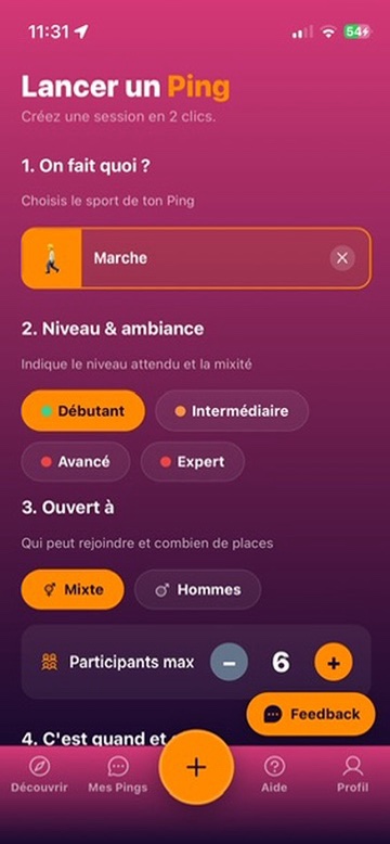 GoSportNow community chat interface showing activity participants discussing details